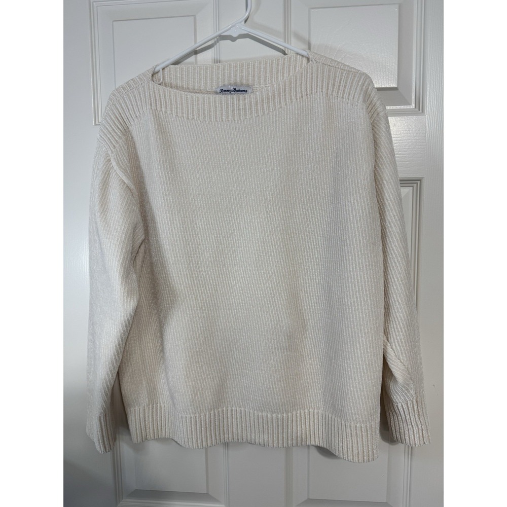 Tommy Bahama Sweater Womens Medium Cream Ivory Pullover Knit